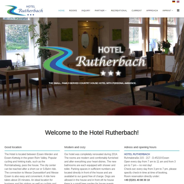 Hotel Rutherbach Webauftritt seit September 2019 zweisprachig